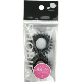 【Shobido】 Spring hair elastic 2 pcs / black 4977324702100image