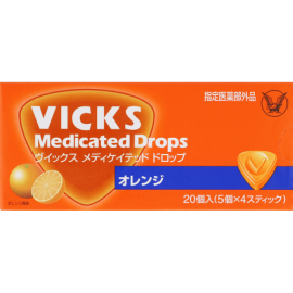 【Taisho Pharmaceutical】 Vicks Medicated Drops Orange Throat Lozenges 20 pieces 4987306055568image