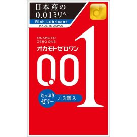 【Okamoto】 0.01 Zero One 0.01 Plenty of Jelly Condom 3 pcs 4547691765772image