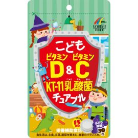 【Unimat Riken】 Children's Vitamin D & C KT-11 Lactic Acid Bacteria Chewable 30 tablets 4903361441078image