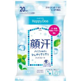 【Mandom】 Happy Deo Face Sheet Refresh Mint 20 sheets 4902806118155image