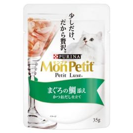 【Nestle Japan】 Mon Petit Petit Luxe Pouch Tuna with Sea Bream and Bonito Stock 35g 4902201210416image