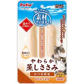 【Petio】 Soft steamed chicken fillet made with the same ingredients as bonito flakes 2 sticks 4903588136818image