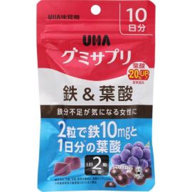 【UHA Mikakuto】 Gummy Supplement Iron & Folic 20 tablets 4902750650268image