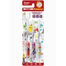 【Skater】 Kids Clear Toothbrush Pokemon Set of 3 4973307646386image