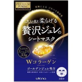 【Utena】 Premium Puresa Golden Jelly Mask Collagen 33g x 3 sheets 4901234299313image